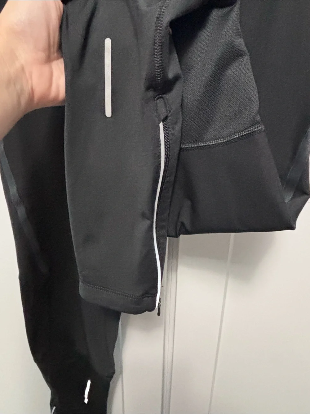 Nike Women Large Running Dri Fit Black Reflective Athletic Tights Tie Waist EUC